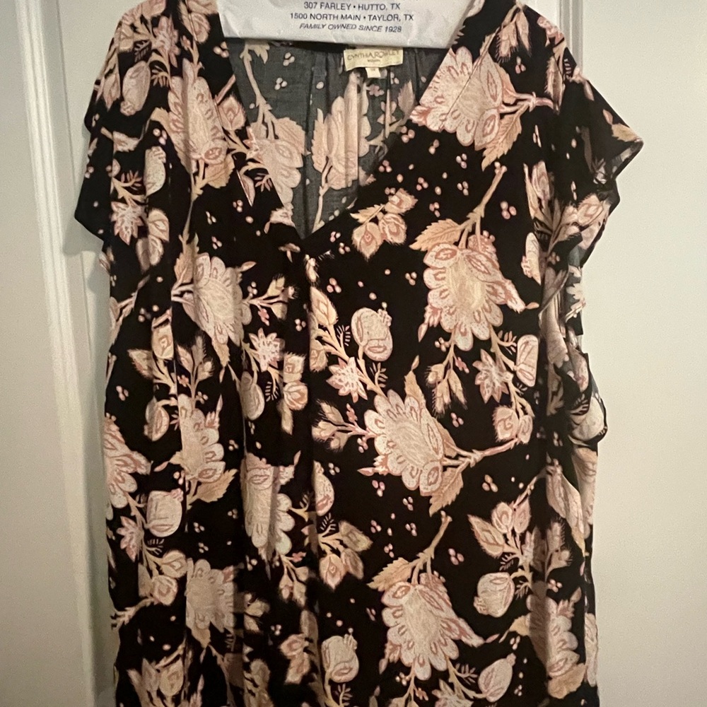 Cynthia Rowley Pink Flutter Sleeve Blouse
